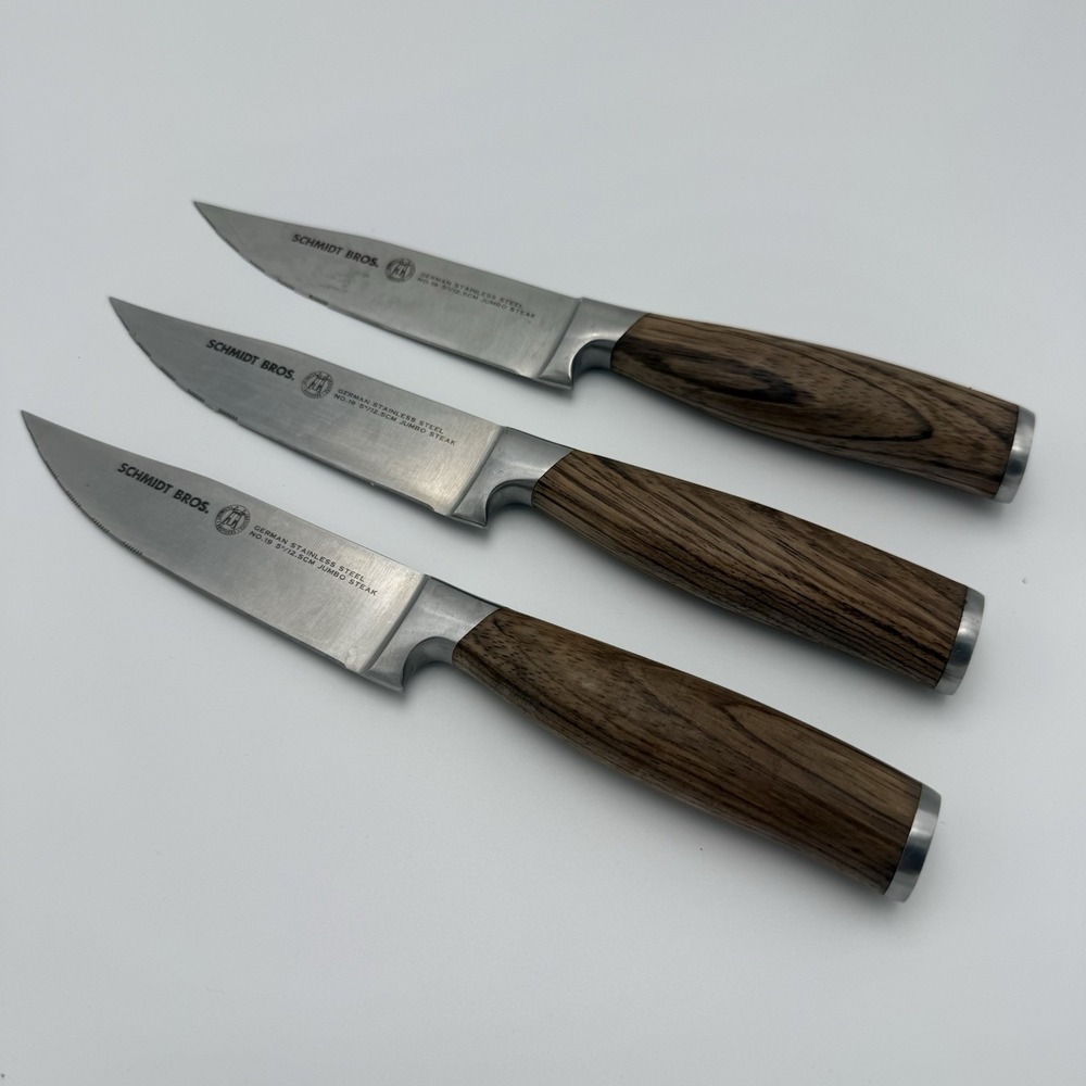 Schmidt Bros No.19 Jumbo Steak Knives Set of 3 5in German Stainless Serrated